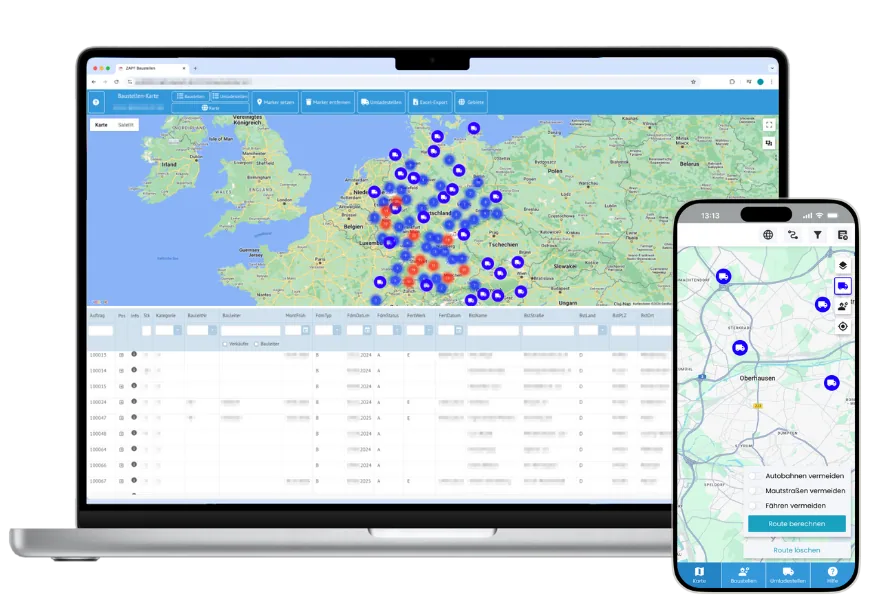ZAPF Software für Baustellen- und Lieferkettenplanung