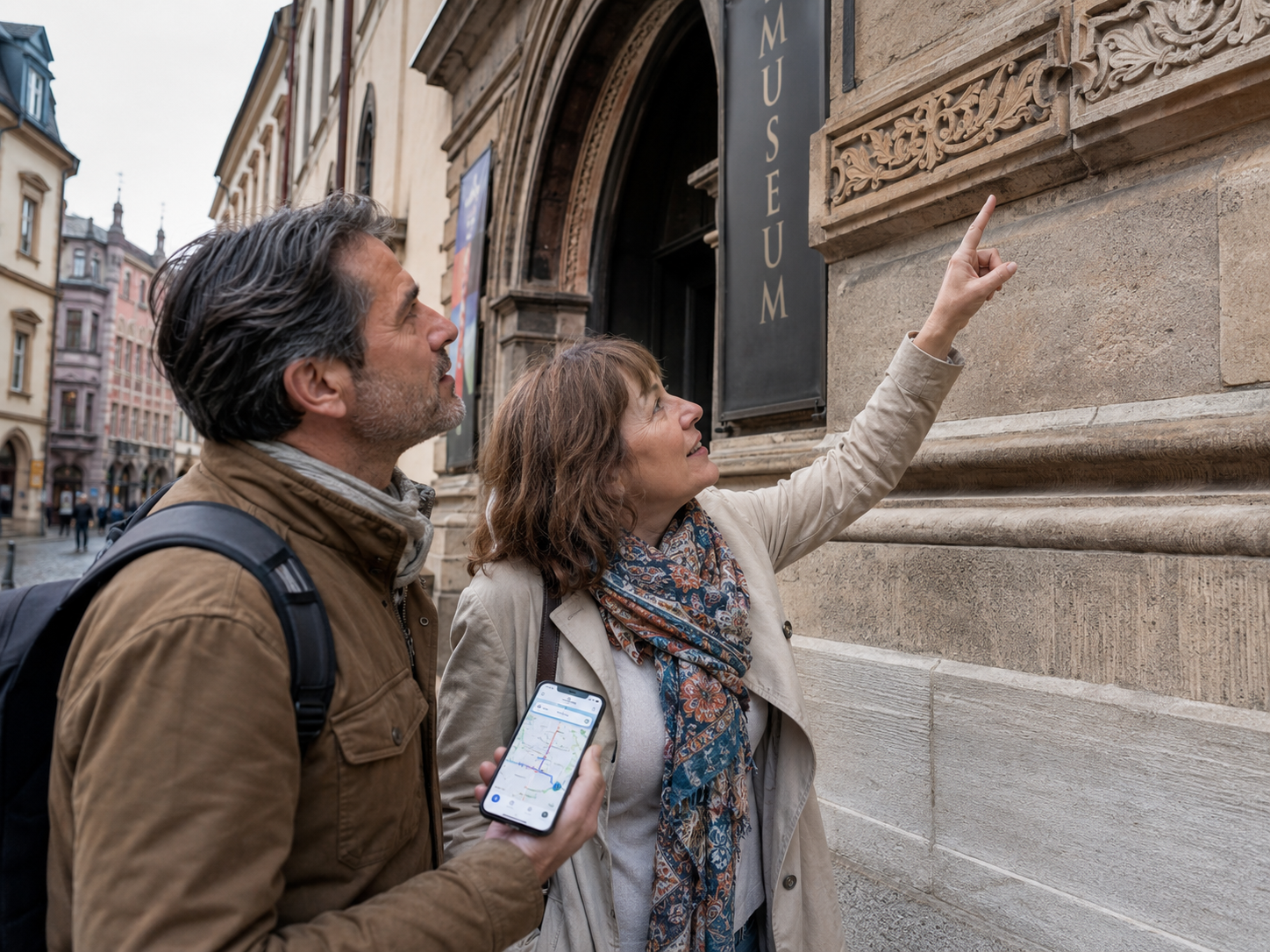 Besuchende folgen einer digitalen Kulturroute durch den Stadtraum