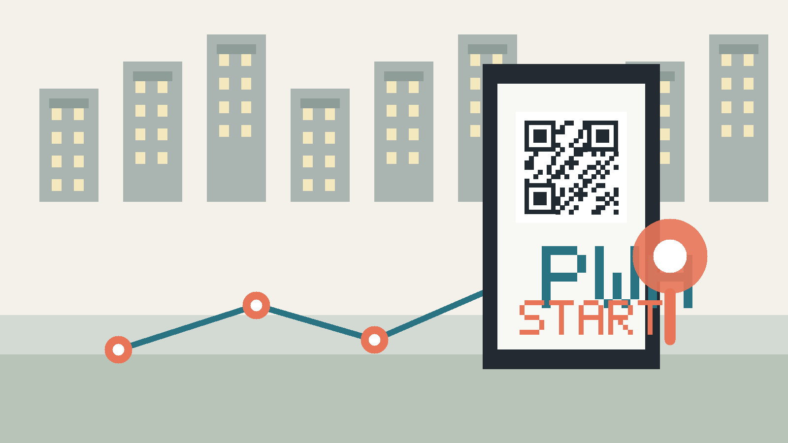 Progressive Web App mit digitaler Stadtführung auf einem Smartphone